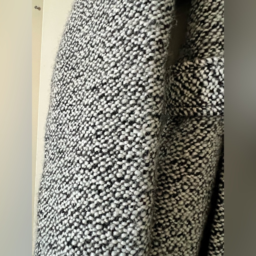 Gallery New York Women’s Large Wool Blend A-Line Pea Coat Tweed Black White - Picture 4 of 8